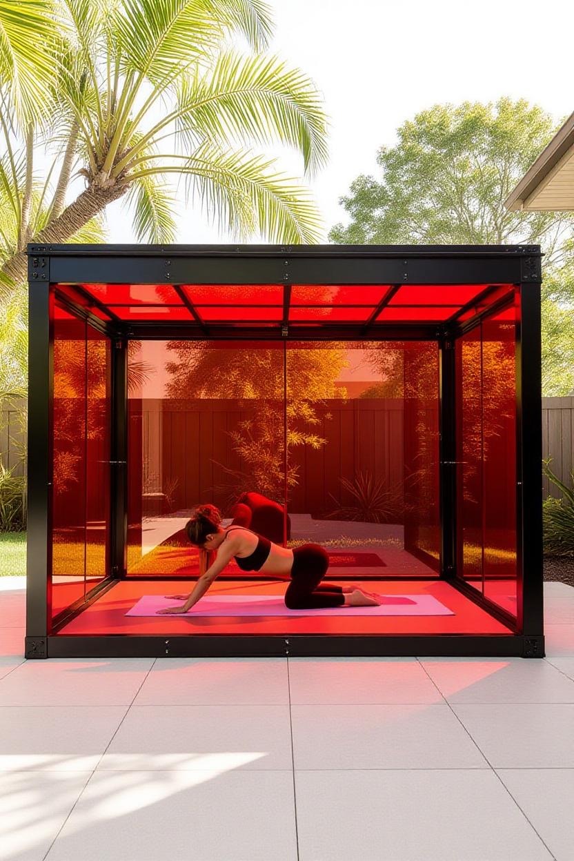 Meditation and wellness in natural red light environment